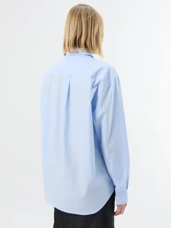 Unisex Soft Poplin BD Shirt i Soft Blue