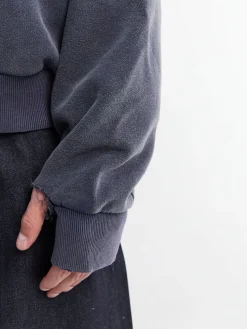 Vasket Sweatshirt i Navy Blå