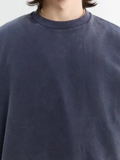 Vasket Sweatshirt i Navy Blå