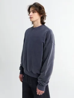 Vasket Sweatshirt i Navy Blå