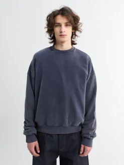 Vasket Sweatshirt i Navy Blå