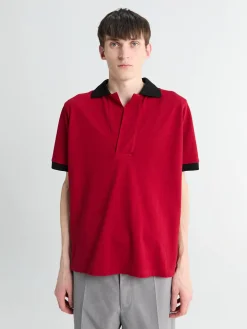 Vic No-Button Piquet Polo i Rød