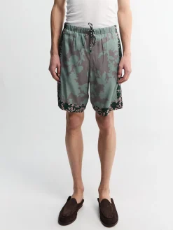 Viscose Twill Shorts i Petrol