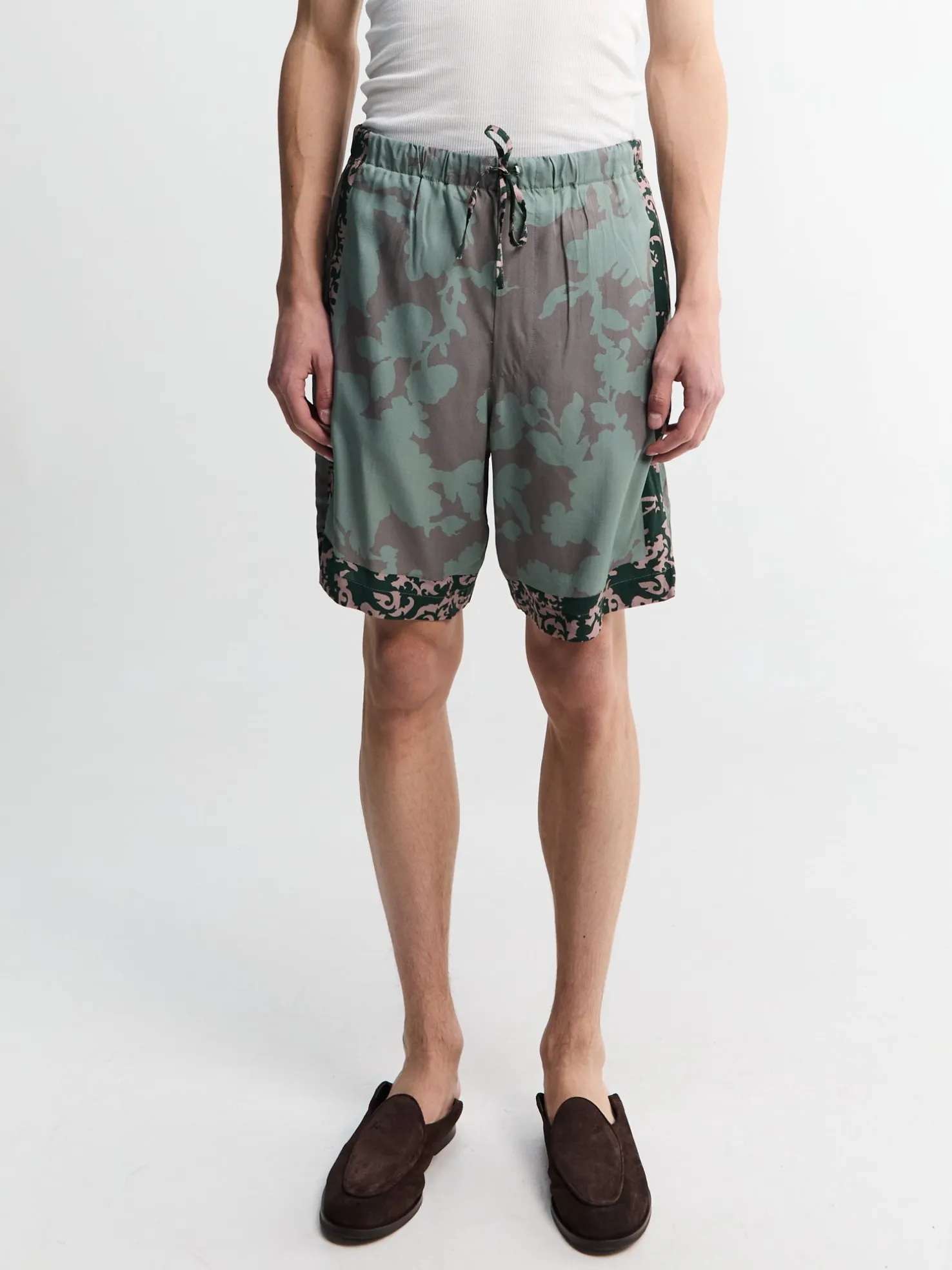 Viscose Twill Shorts i Petrol