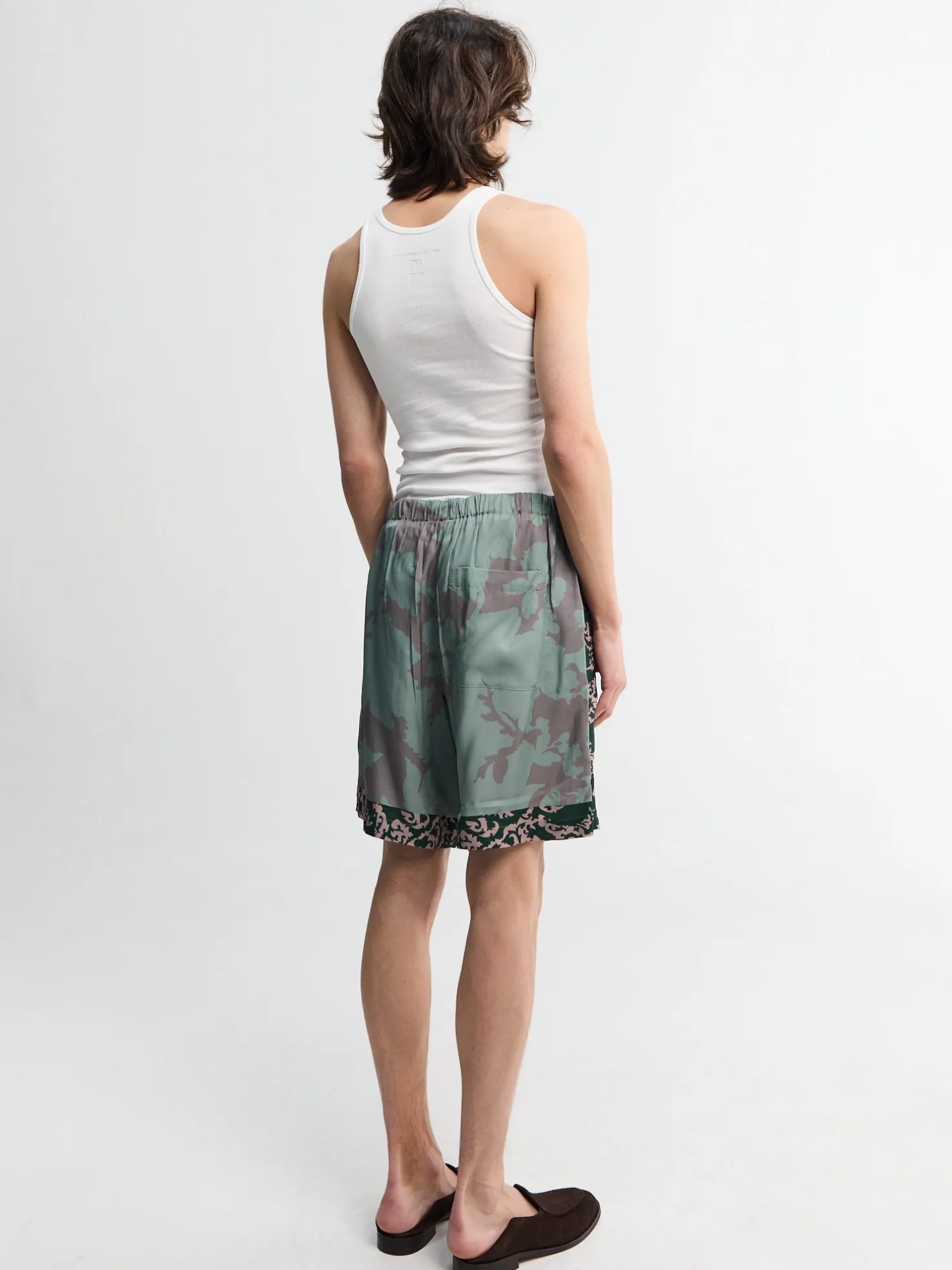 Viscose Twill Shorts i Petrol