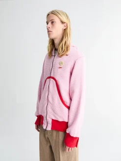 Waffle Hoodie i Pink