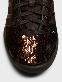 Wales Bonner Karintha Sequin Sneakers i Supplier Colour, Dark Brown og Core Black