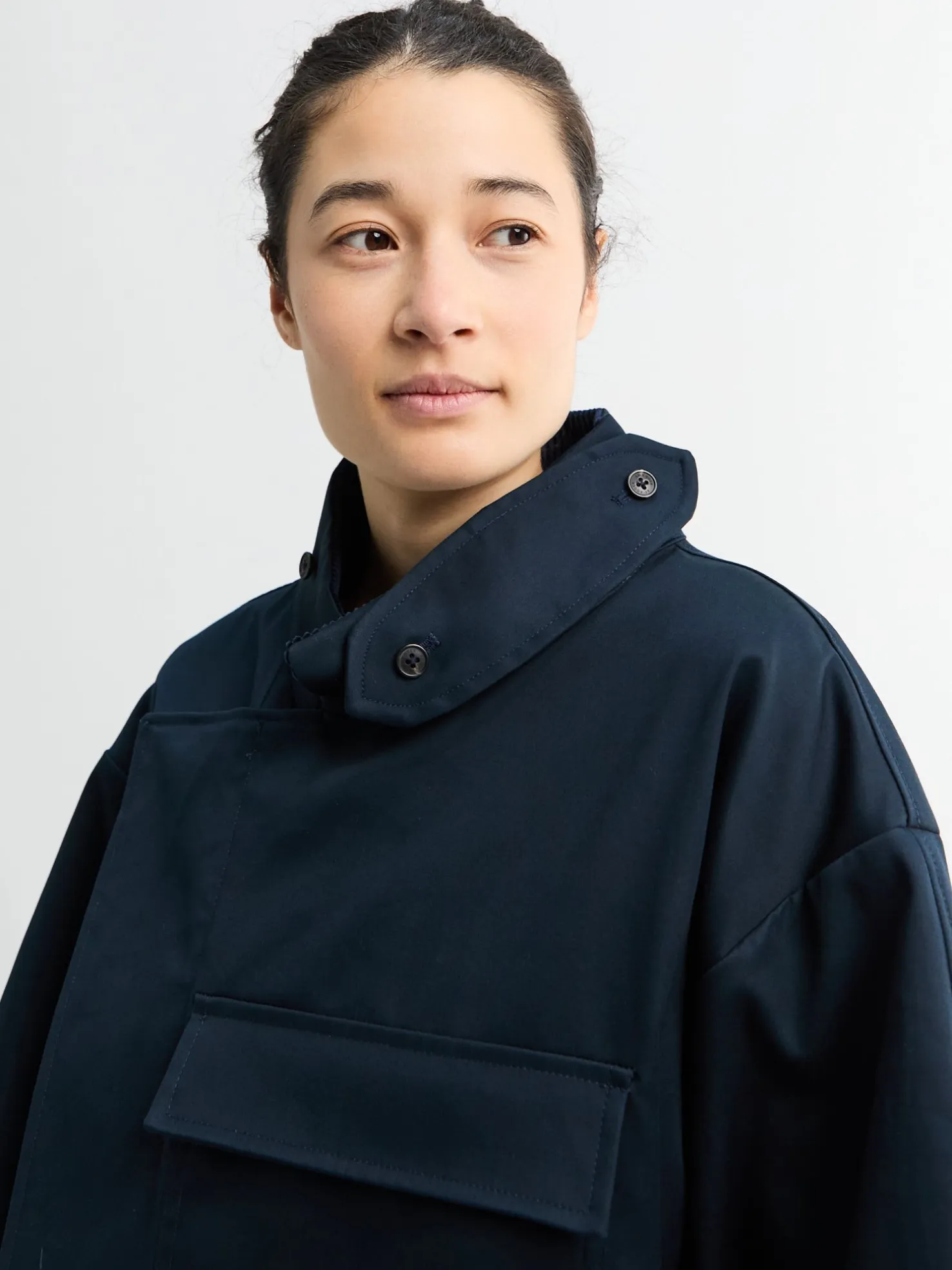 Water Resistant Frakke i Navy