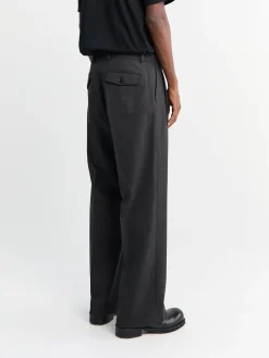 Wide Pleated Trousers i Antracite