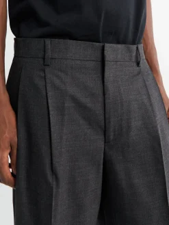 Wide Pleated Trousers i Antracite
