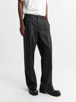 Wide Pleated Trousers i Antracite