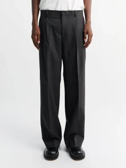 Wide Pleated Trousers i Antracite