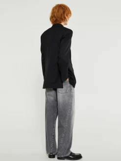 Wide Twist Bukser i Black Stone