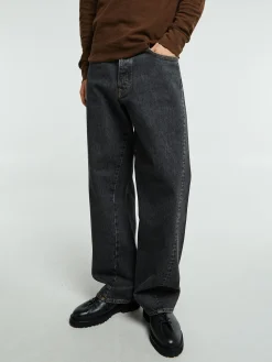 Wide Twist Jeans i Black Stone