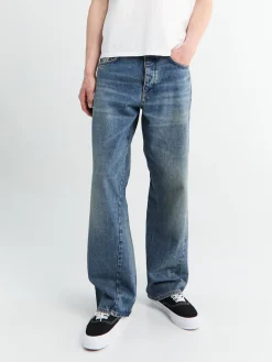 Wide Twist Jeans i Mørkeblå Vintage