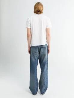 Wide Twist Jeans i Mørkeblå Vintage