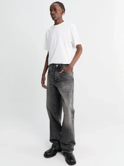 Wide Twist Jeans i Ny Sort Slid