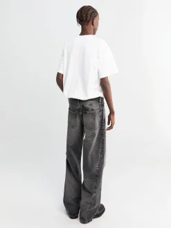 Wide Twist Jeans i Ny Sort Slid