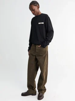 Wide Twist Jeans i Overdyed Black Khaki