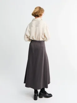 Youri Pleat Front Nederdel i Slate